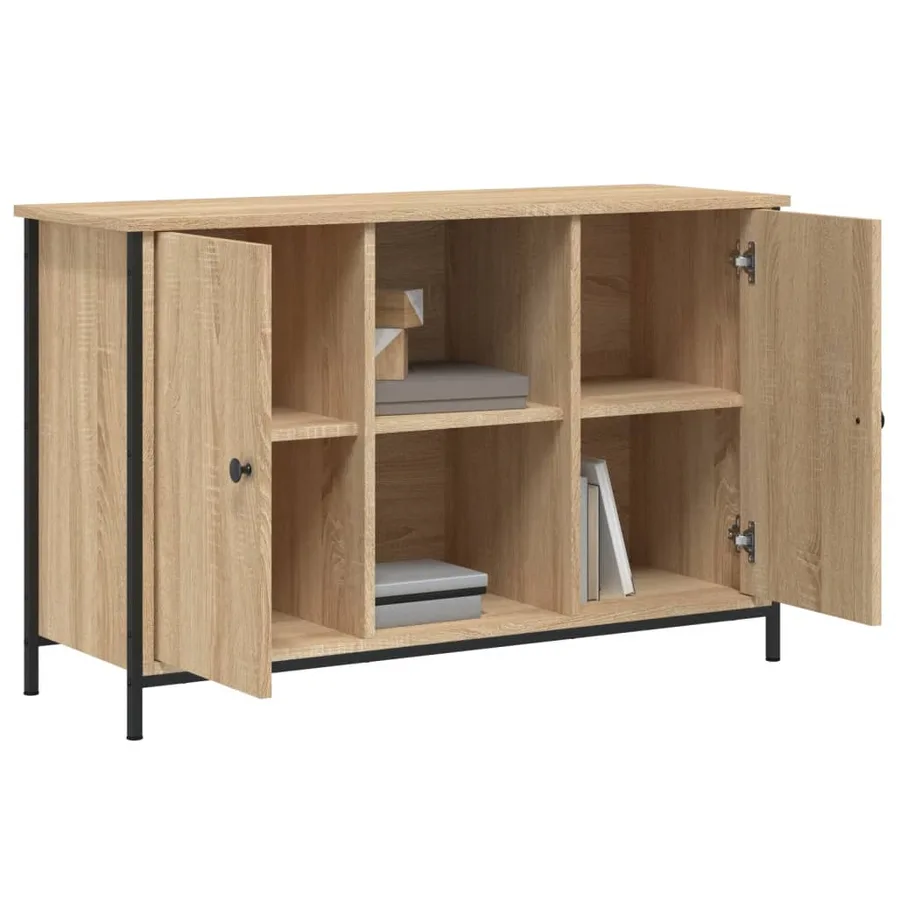 Meuble TV chêne sonoma 100x35x65 cm bois d'ingénierie - 4