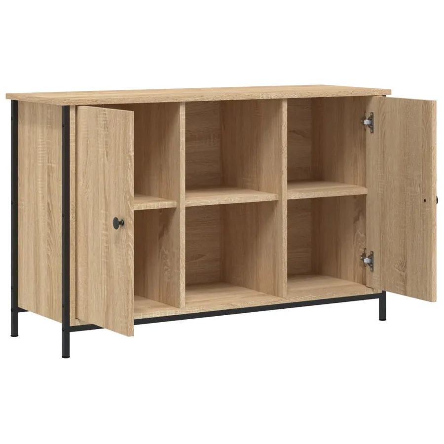 Meuble TV chêne sonoma 100x35x65 cm bois d'ingénierie - 6