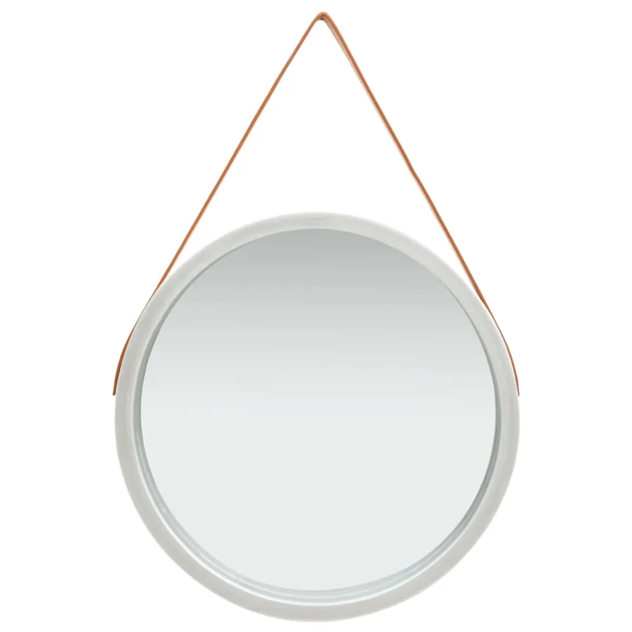 Miroir mural avec sangle 60 cm Argenté