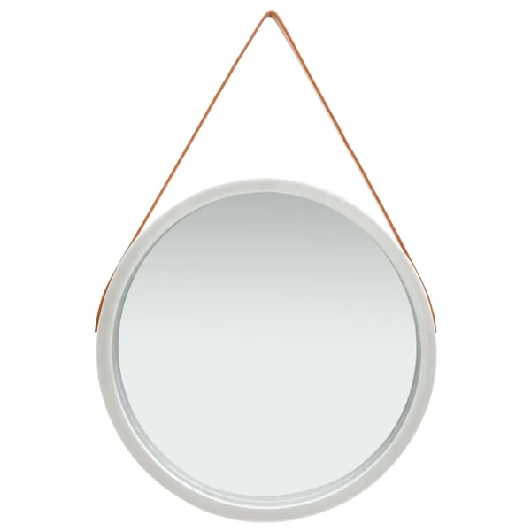 Miroir mural avec sangle 60 cm Argenté