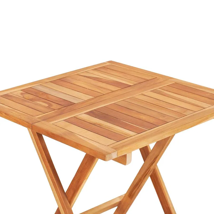 Ensemble de bistro 3 pcs avec coussins rouge bordeaux Teck - 13