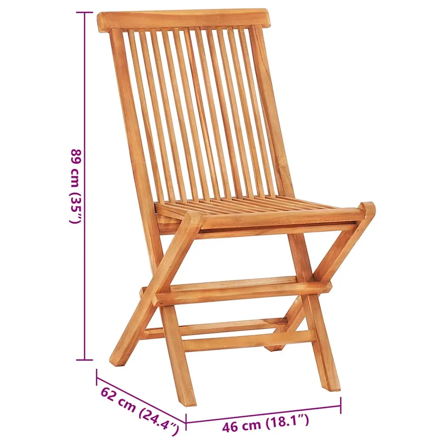 Ensemble de bistro 3 pcs avec coussins rouge bordeaux Teck - 16
