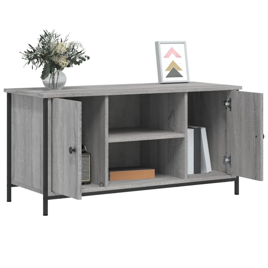 Meuble TV Sonoma gris 100x40x50 cm Bois d'ingénierie - 4