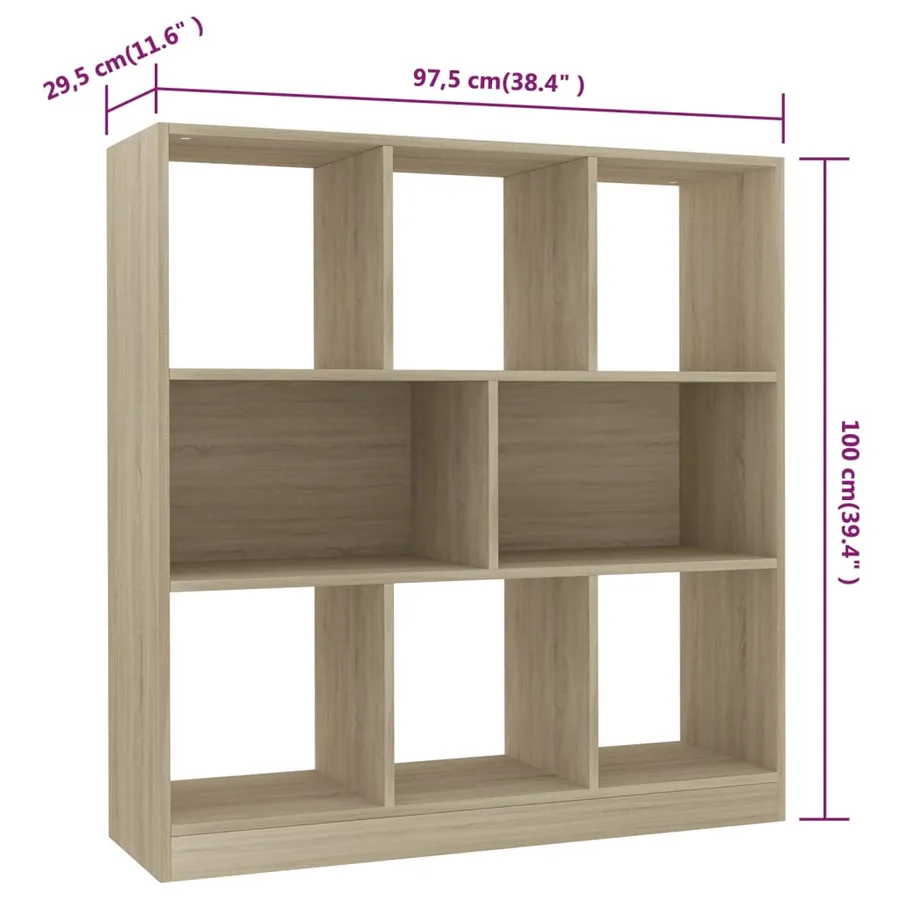 Bibliothèque Chêne sonoma 97,5x29,5x100 cm Bois d'ingénierie - 6