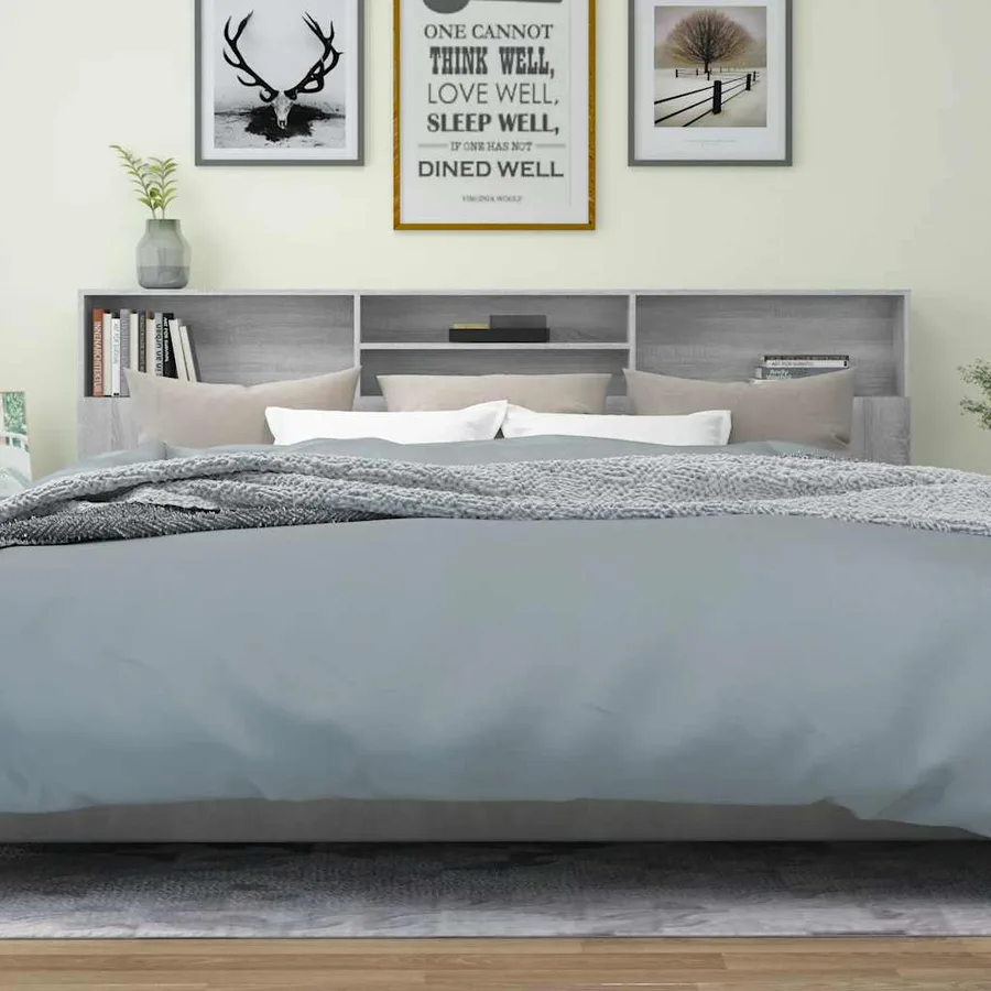 Armoire de tête de lit Sonoma gris 220x19x103,5 cm - 5