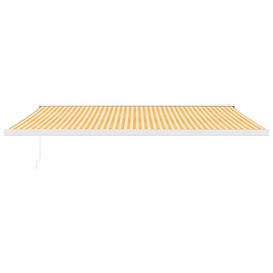 Auvent rétractable jaune et blanc 5x3 m tissu et aluminium - 3