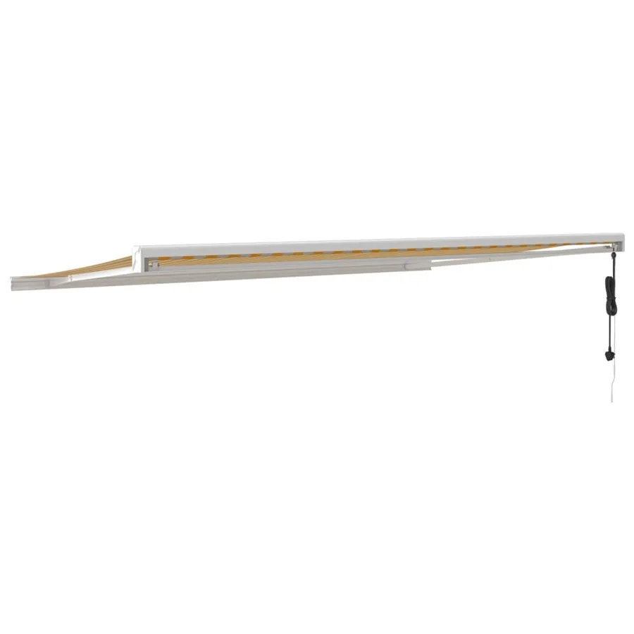 Auvent rétractable jaune et blanc 5x3 m tissu et aluminium - 4