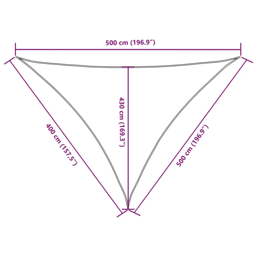 Voile parasol tissu oxford triangulaire 4x5x5 m vert foncé - 10