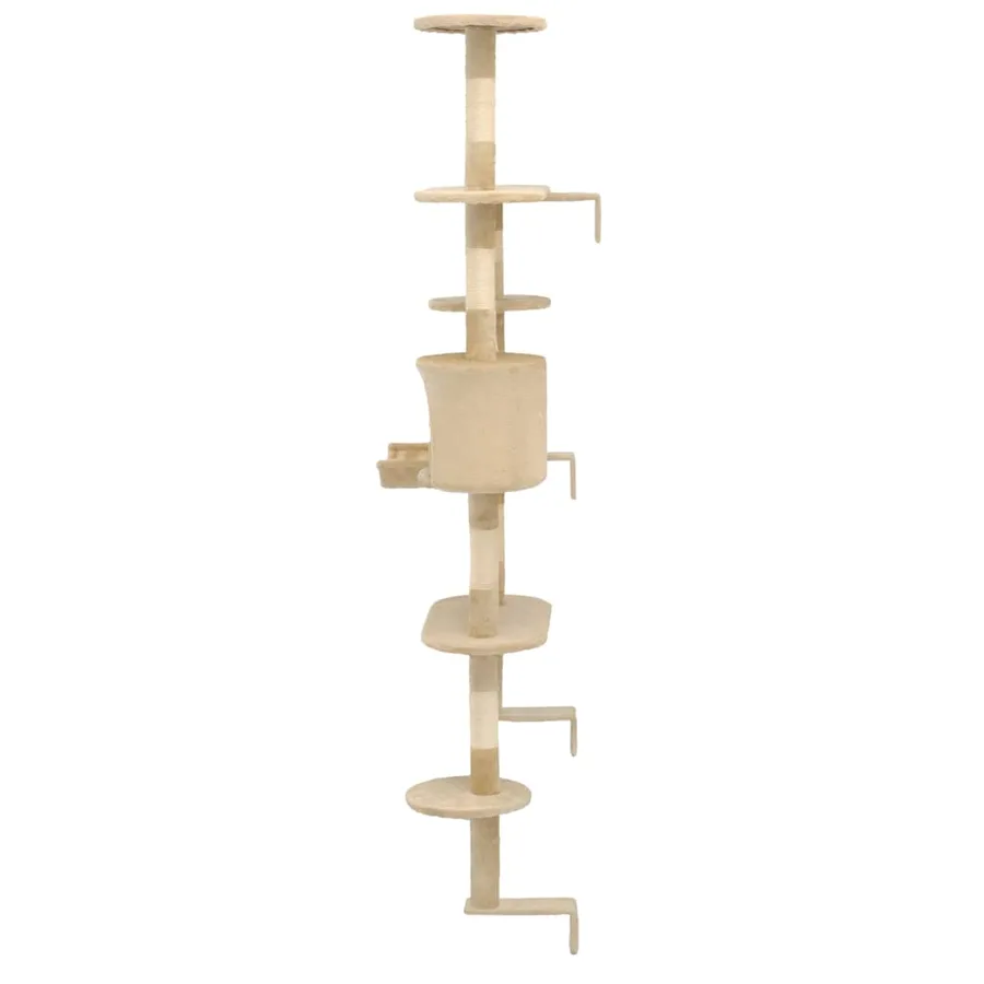 Arbre à chat avec griffoirs en sisal Montage mural 194 cm Beige - 4