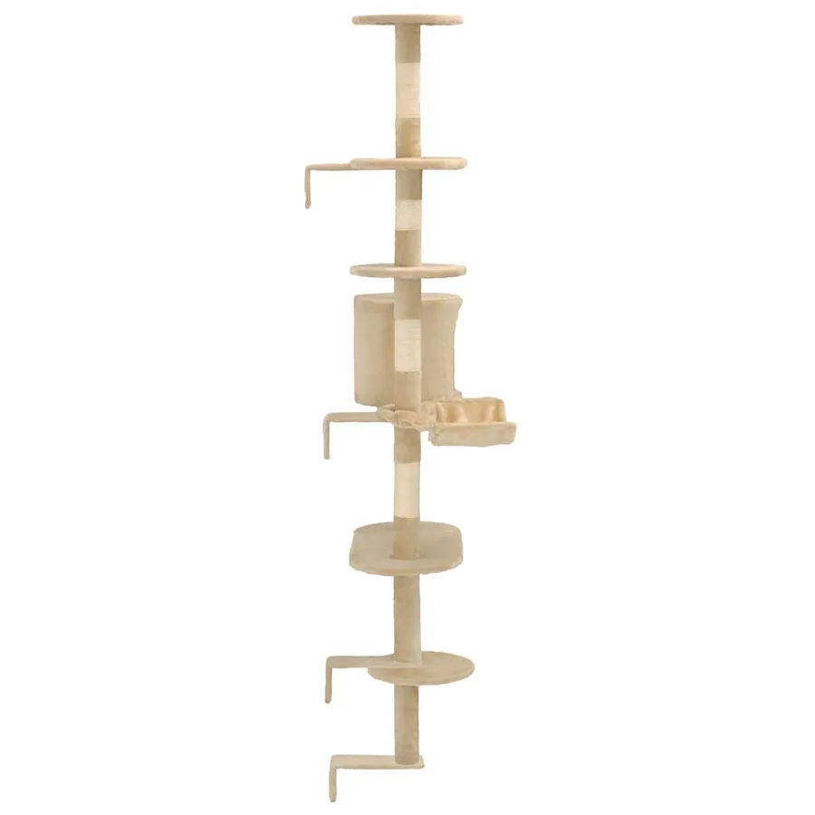Arbre à chat avec griffoirs en sisal Montage mural 194 cm Beige - 5