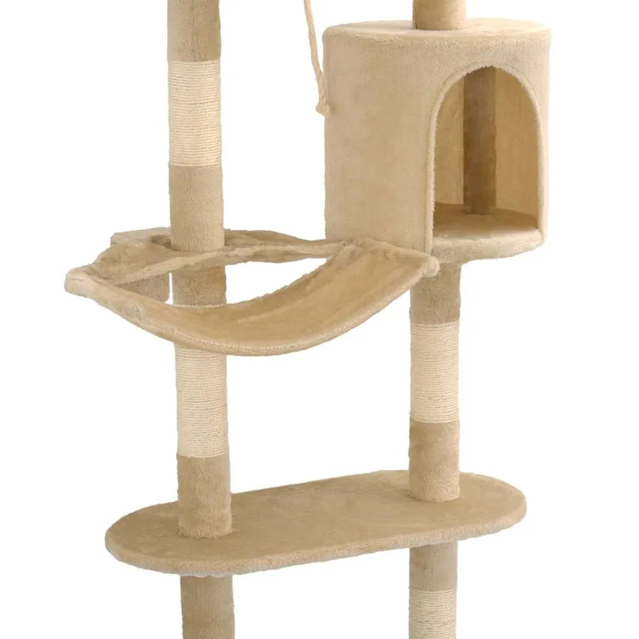 Arbre à chat avec griffoirs en sisal Montage mural 194 cm Beige - 7