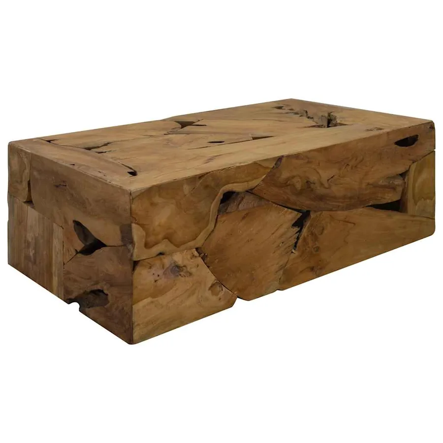 Table basse 90x50x30 cm Teck véritable Marron