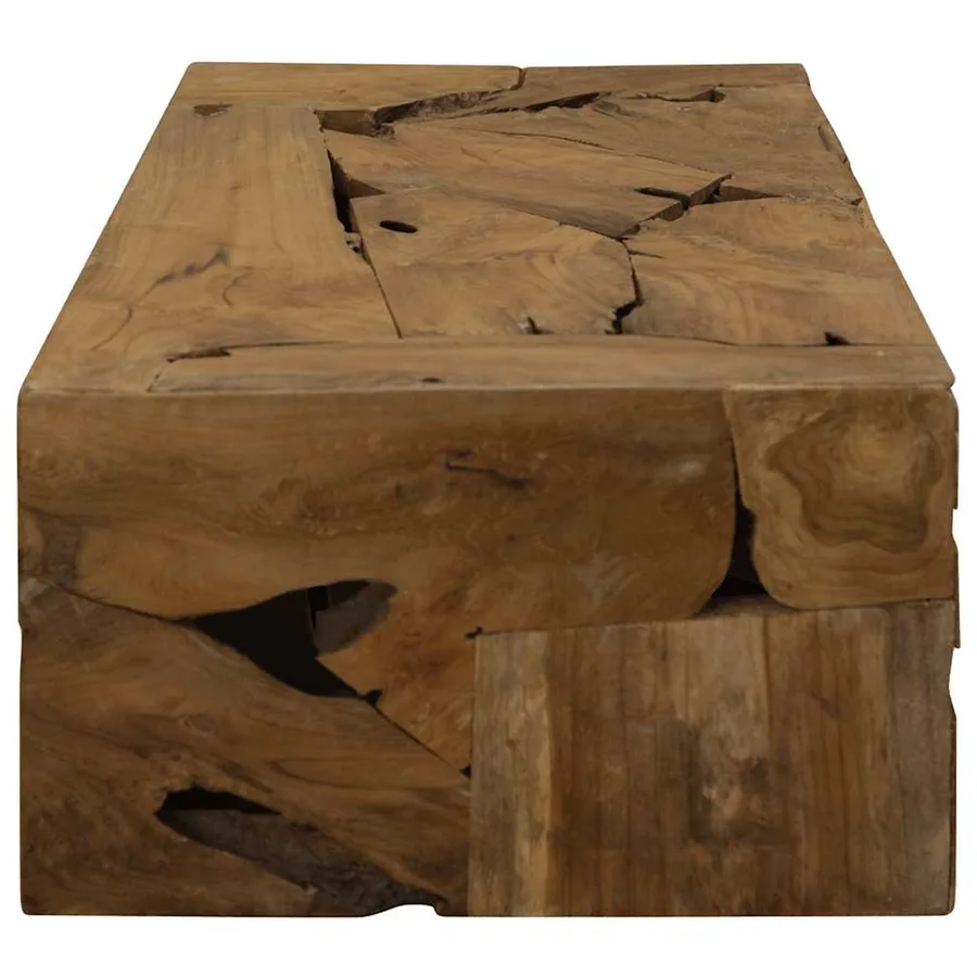 Table basse 90x50x30 cm Teck véritable Marron - 3