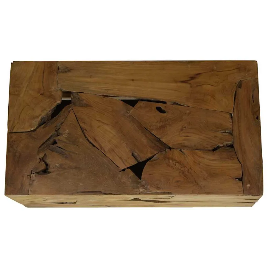 Table basse 90x50x30 cm Teck véritable Marron - 4