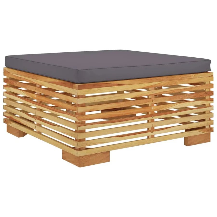 Salon de jardin 6 pcs avec coussins Bois de teck solide - 7