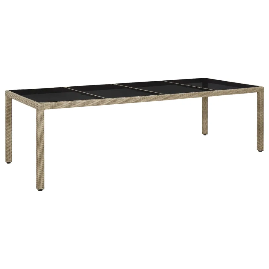 Ensemble à dîner de jardin 9 pcs coussins Résine tressée Beige - 4