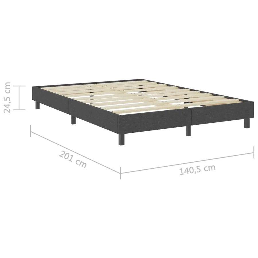 Sommier à lattes de lit Gris foncé Tissu 140x200 cm - 17