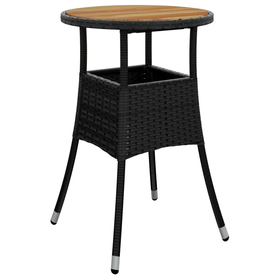 Ensemble de bistro de jardin 3 pcs coussins noir poly rotin - 6