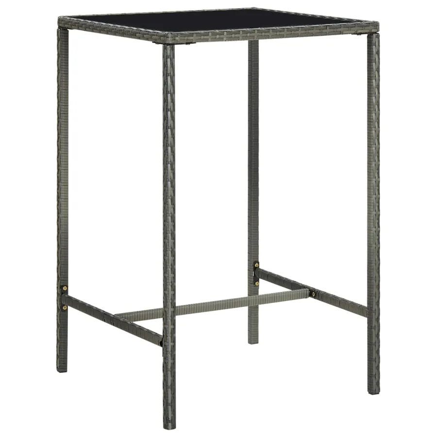 Ensemble de bar de jardin 3 pcs Résine tressée Gris - 3