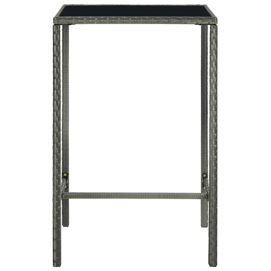 Ensemble de bar de jardin 3 pcs Résine tressée Gris - 4