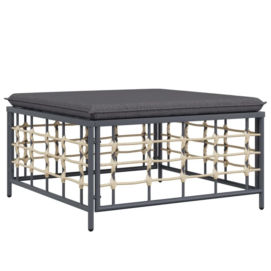 Salon de jardin 6 pcs avec coussins anthracite résine tressée - 6