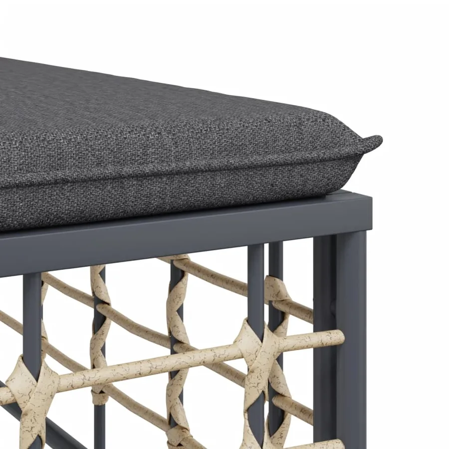 Salon de jardin 6 pcs avec coussins anthracite résine tressée - 8