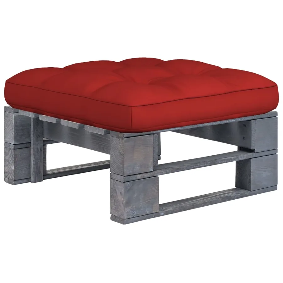 Pouf palette de jardin Bois de pin imprégné de gris