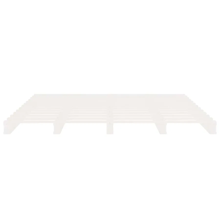Cadre de lit sans matelas blanc 140x190 cm bois de pin massif - 9