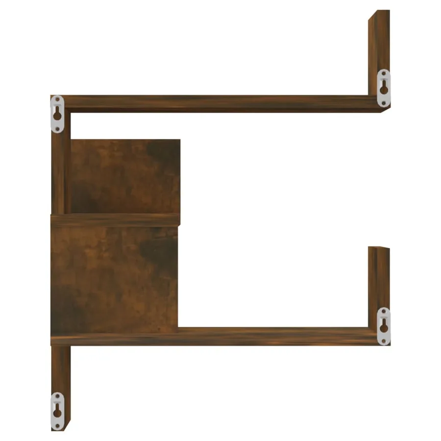 Étagère d'angle murale Chêne fumé 40x40x50 cm Bois d'ingénierie - 4