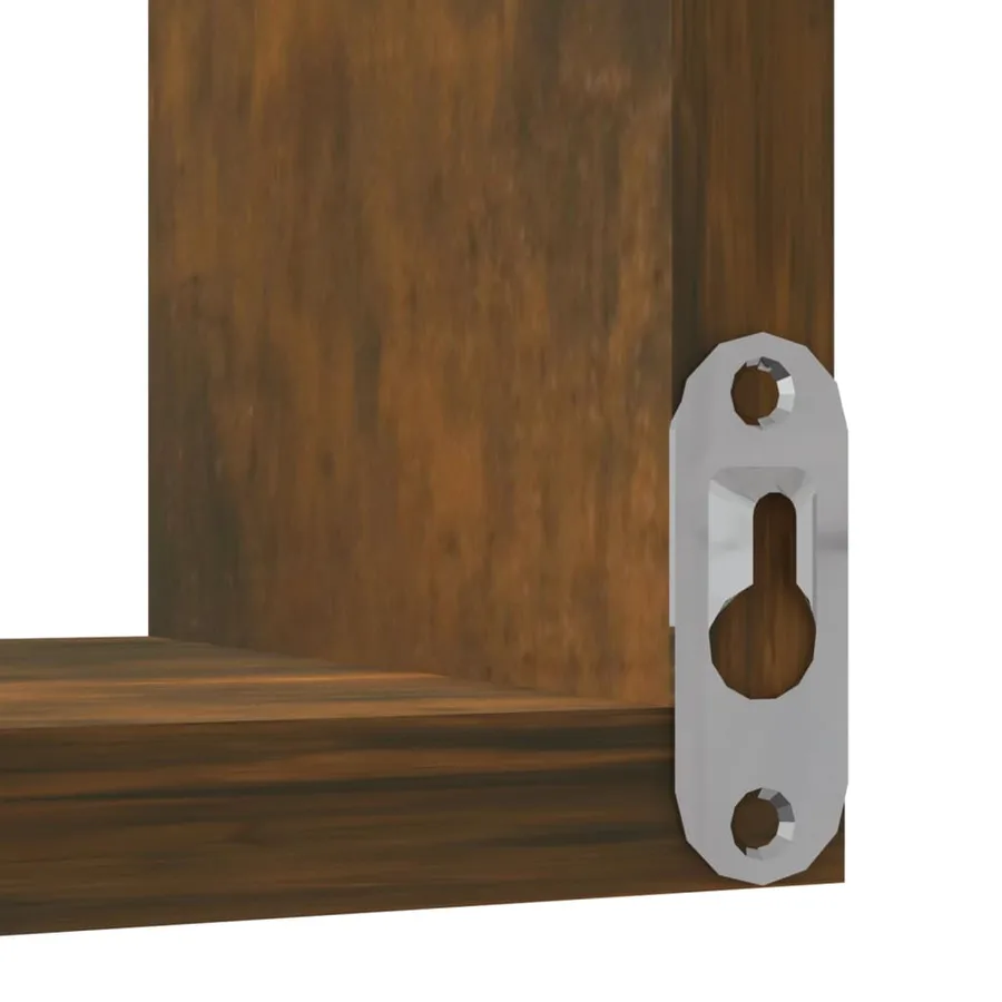 Étagère d'angle murale Chêne fumé 40x40x50 cm Bois d'ingénierie - 6