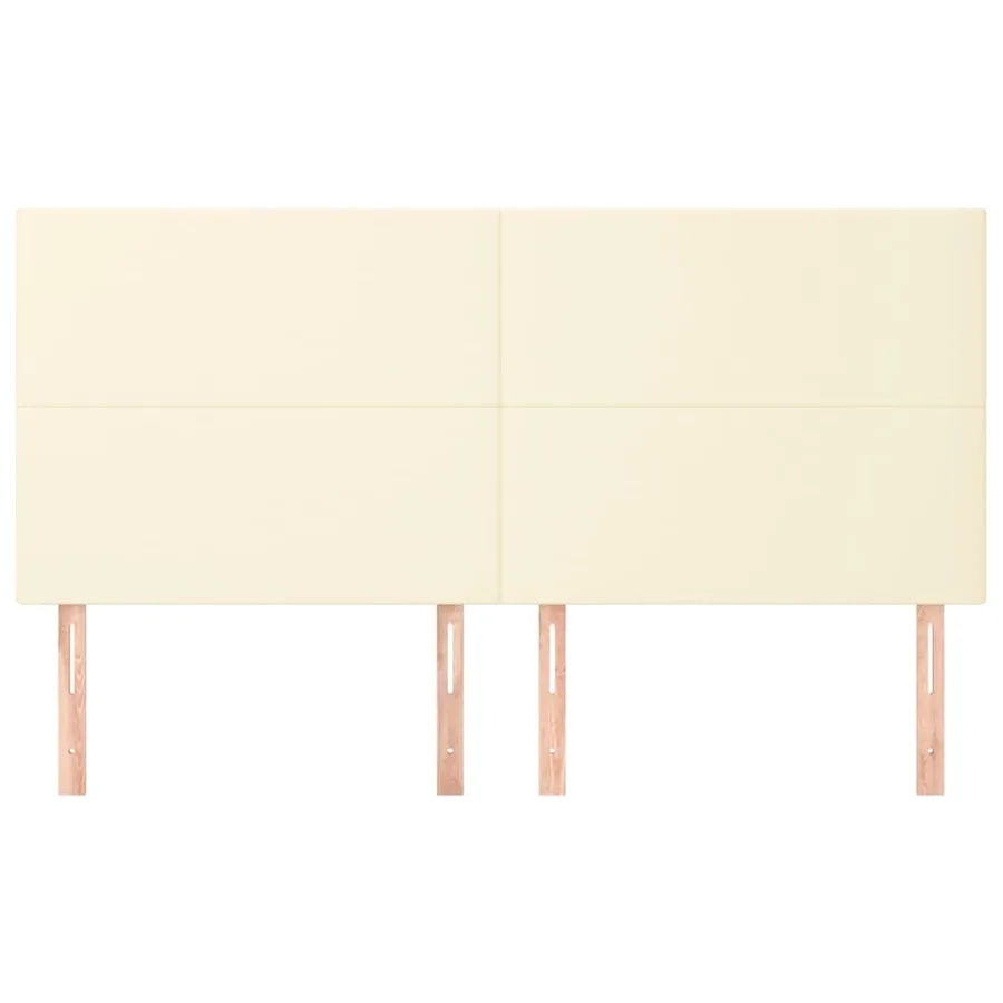 Tête de lit Crème 180x5x118/128 cm Similicuir - 3
