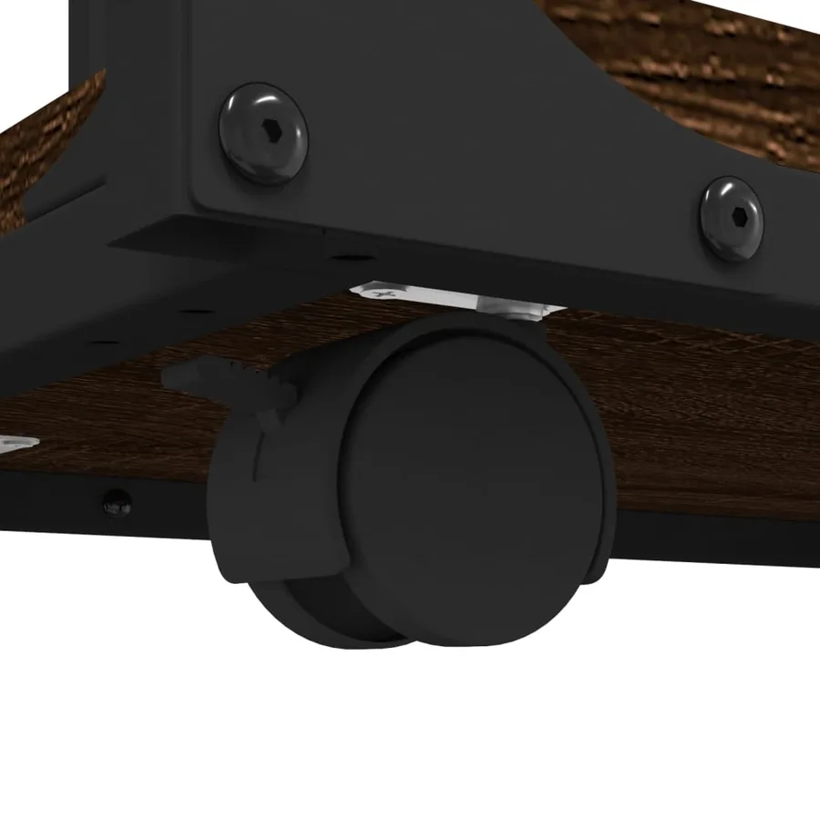 Table d'appoint à roues Chêne marron 50x35x55,5 cm - 8