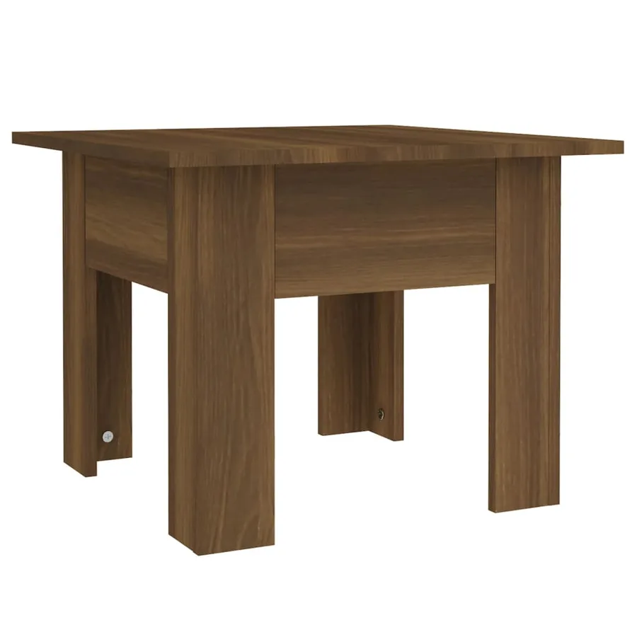 Table basse chêne marron 55x55x42 cm bois d'ingénierie - 2