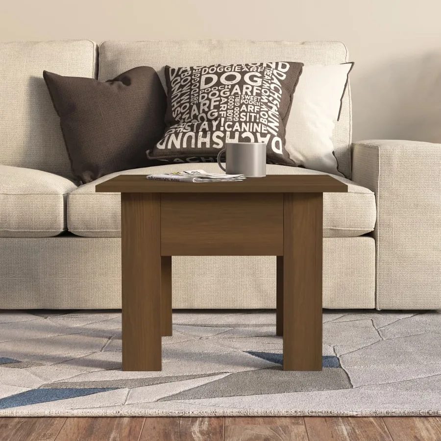 Table basse chêne marron 55x55x42 cm bois d'ingénierie - 3