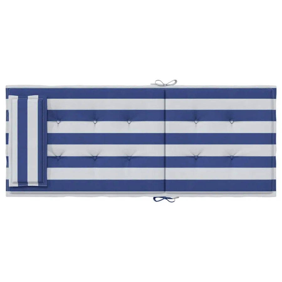 Coussins de chaise à dossier haut lot de 6 rayures bleu/blanc - 7