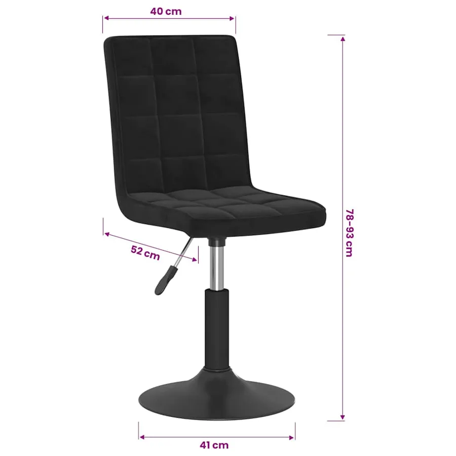 Chaises pivotantes à manger lot de 2 noir velours - 10