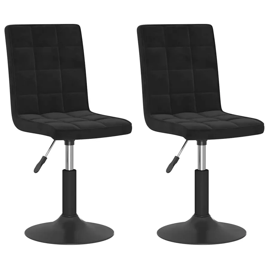 Chaises pivotantes à manger lot de 2 noir velours - 2