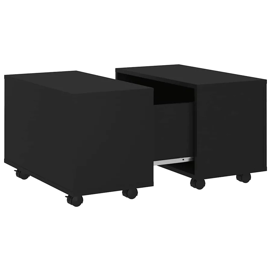 Table basse noir 60x60x38 cm bois d'ingénierie - 2