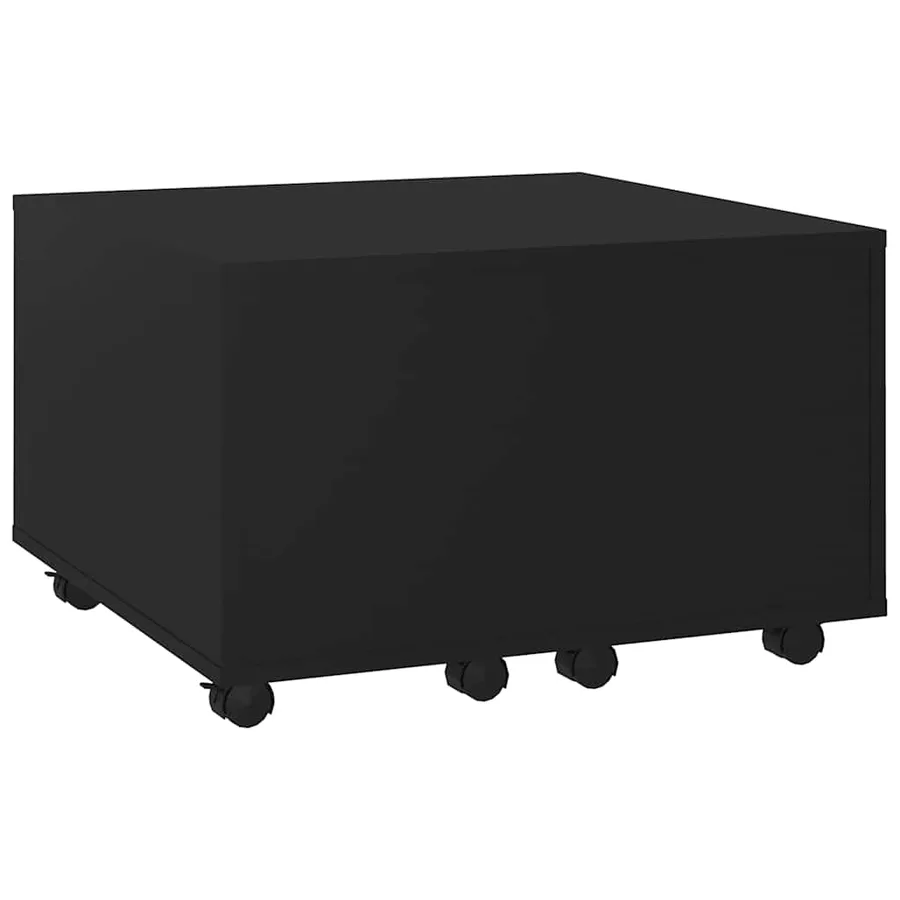 Table basse noir 60x60x38 cm bois d'ingénierie - 3