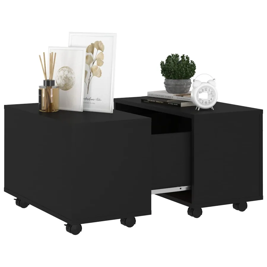 Table basse noir 60x60x38 cm bois d'ingénierie - 4