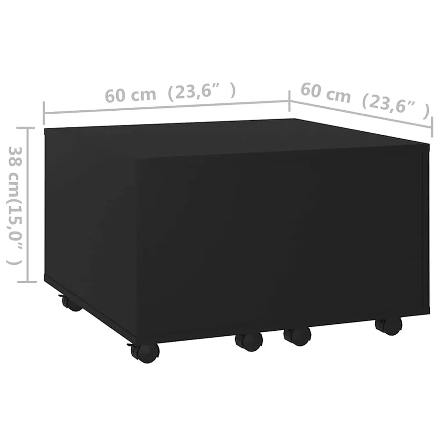 Table basse noir 60x60x38 cm bois d'ingénierie - 8