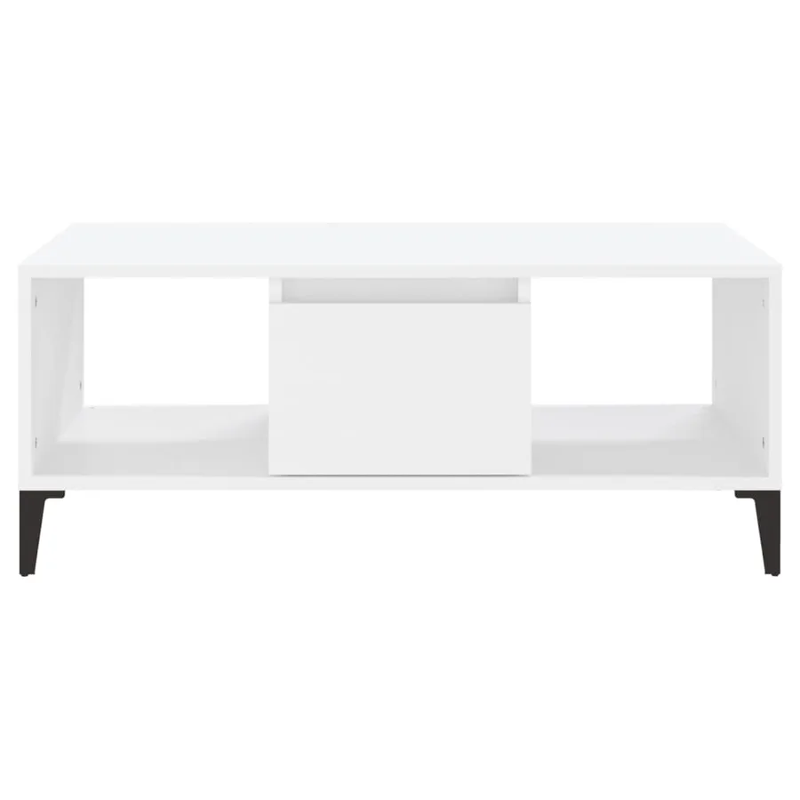 Table basse Blanc 90x50x36,5 cm Bois d'ingénierie - 5
