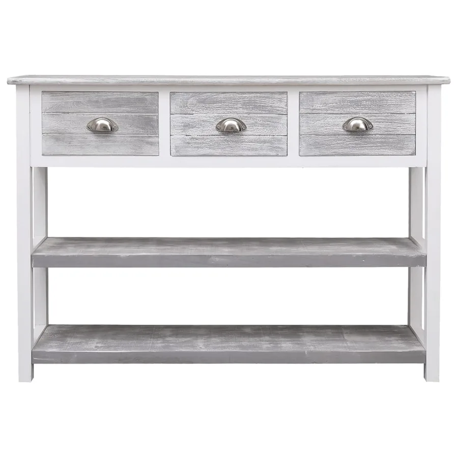 Buffet Gris antique 108x30x76 cm Bois de Paulownia massif - 2