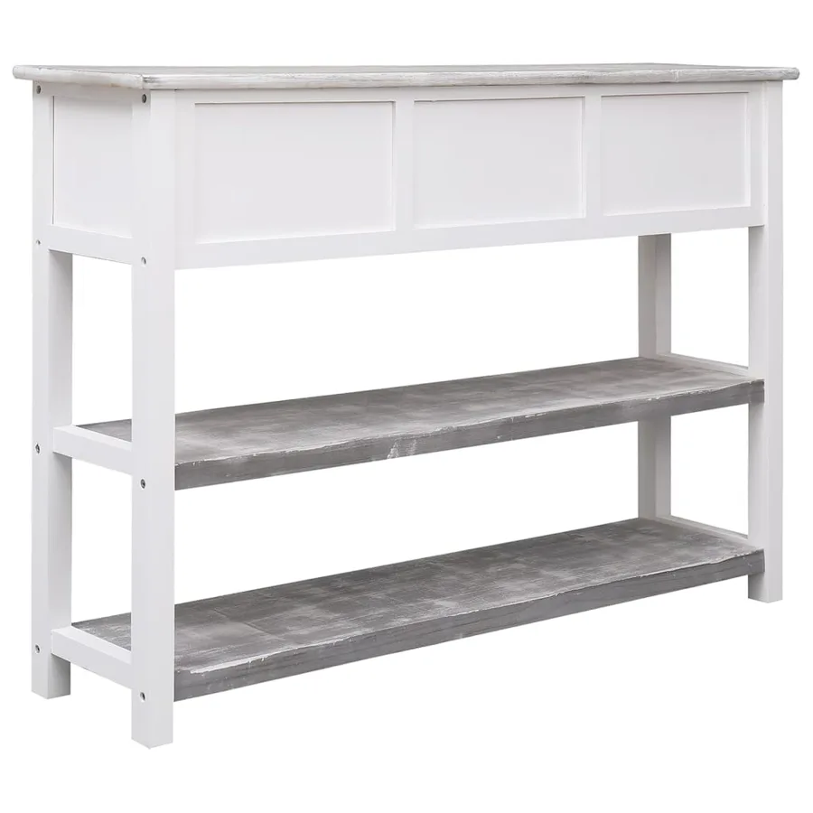 Buffet Gris antique 108x30x76 cm Bois de Paulownia massif - 3