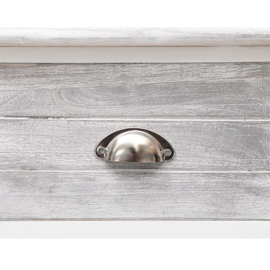 Buffet Gris antique 108x30x76 cm Bois de Paulownia massif - 7