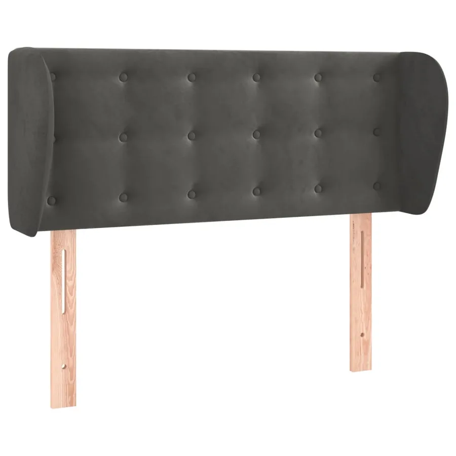 Tête de lit avec oreilles Gris foncé 83x23x78/88 cm Velours - 2
