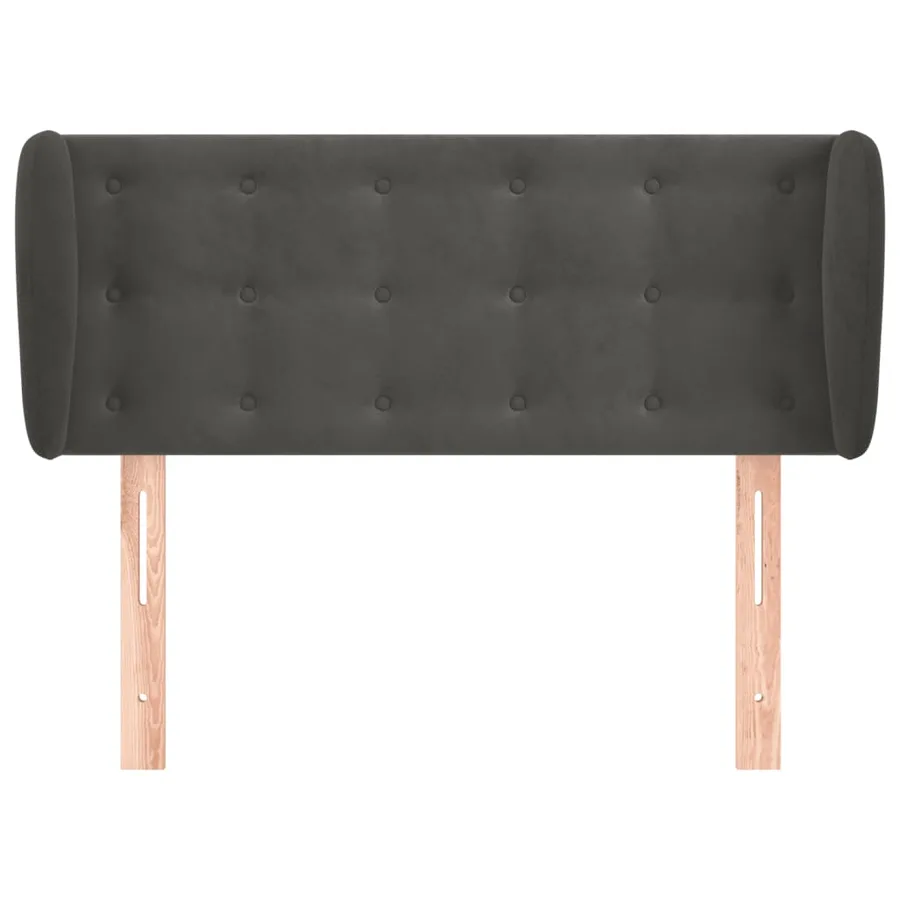 Tête de lit avec oreilles Gris foncé 83x23x78/88 cm Velours - 3