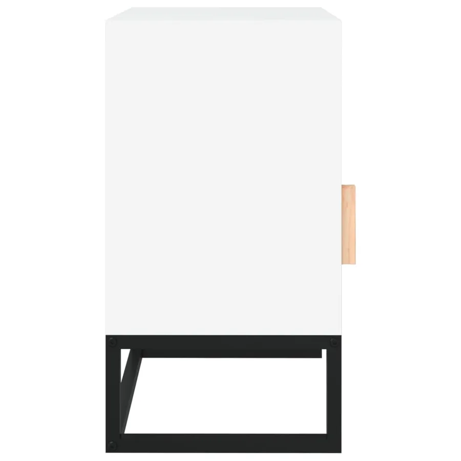 Tables de chevet 2pcs blanc 40x30x55,5cm bois ingénierie et fer - 10