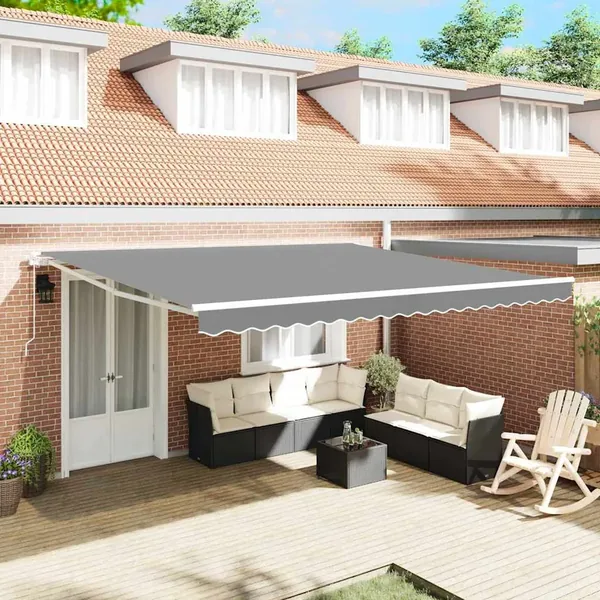 Cadre d'auvent Blanc 450 × 350 cm Aluminium