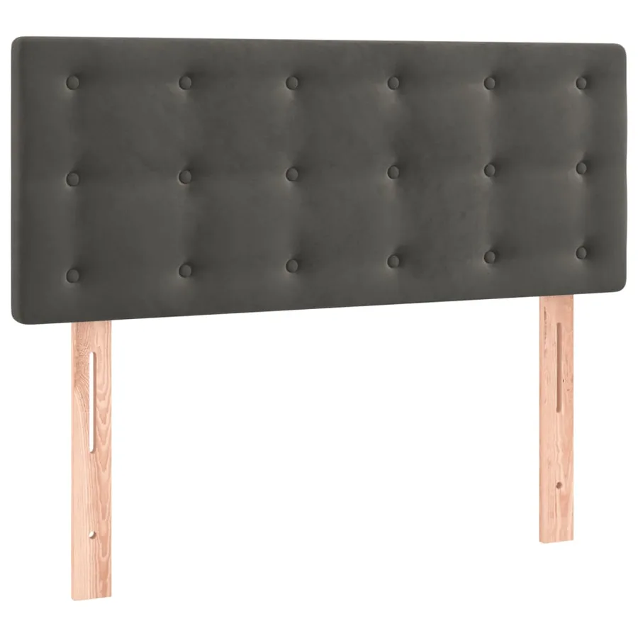 Sommier à lattes de lit et matelas Gris foncé 80x200 cm Velours - 6